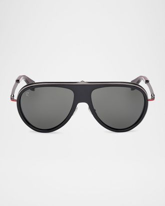 Christian Louboutin Men & apos;s LB0004M Metal Aviator Sunglasses