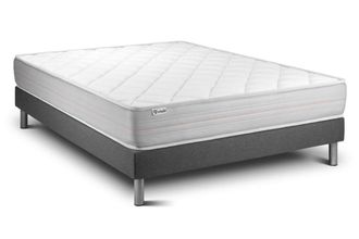 VITALIT Somier gris + colch&oacute;n con espuma viscoel&aacute;stica 140 x 190