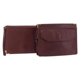 Cartier Pre-owned Leren Clutch - Dames - Vintage Clutch - Rood - ONE Size - Leer - Vintage