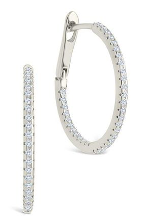Sterling Forever Lilia Cubic Zirconia Infinity Hoop Earrings in Silver at Nordstrom