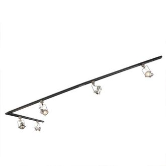 QAZQA Moderno Riel Inteligente Monof&aacute;sico Negro Con Acero Incl. 5 Gu10 Wifi - Suplux Acero Alargada Adecuado Para Led Max. 5 X 5 Watt - Qazqa