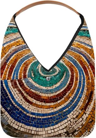 Generic Mosaic Spiral Pattern Reusable Lightweight Grocery Bags - Foldable Into Compact Pouch, Washable & Sturdy, Multipurpose for Shopping and Travel