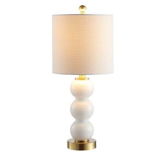 Jonathan Y Designs February Glass/Metal LED Table Lamp in White/brass Gold at Nordstrom