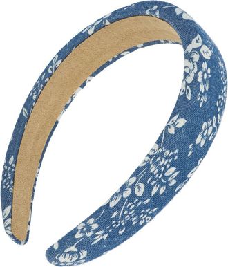 L. Erickson Cielo Floral Denim Headband in Dark Floral at Nordstrom