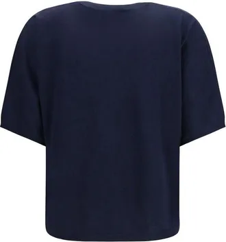 Brunello Cucinelli Womens Blue Cashmere Sleeveles Sweater Clothing