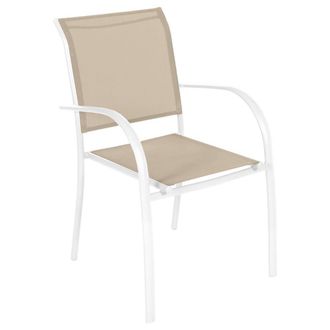 Hesperide Hesperide - Sill&oacute;n De Jard&iacute;n Apilable Piazza Lino Y Blanco - Hesp&eacute;ride