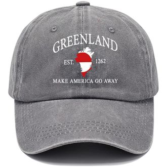 Generic Make America Go Away Hat, Greenland Hat, Make America Go Away Baseball Cap Silver Grey