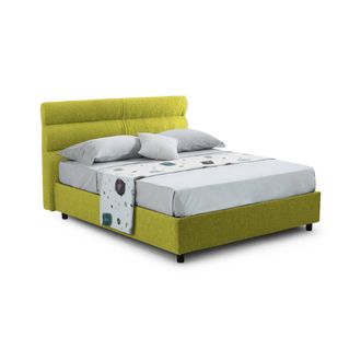 Dmora Cama Matrimonial Briatico, Cama Matrimonial Con Colch&oacute;n Incluido, Desenfundable Hecho En Italia, Con Caj&oacute;n, Verde