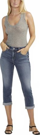 Silver Jeans Co Elyse Mid Rise Luxe Stretch Capri Jean In Indigo