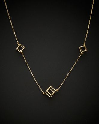 Italian Gold, Inc 14K Italian Gold 3D Cube Station Adjustable Necklace