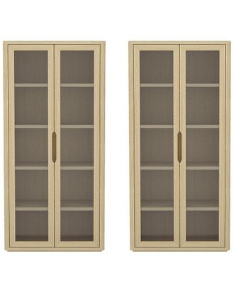 Manhattan Comfort Set Of 2 Rivington Modern Bookcase Cabinets (5-Shelf)