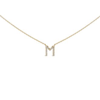 House of Brilliance 10K Gold Diamond Accent A-Z Block Initial Pendant Necklace