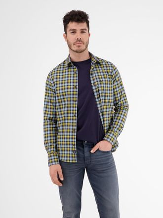 Lerros Karohemd LERROS LERROS Karohemd in Twillqualit&auml;t, Herren, Gr. S, Normalgr&ouml;ssen, blau (classic navy), 100% Baumwolle, Hemden Karohemd