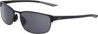 Nike Moderne Metalen Zonnebril Mat Zwart Field - Heren - Zonnebrillen - Zwart - 58 MM - Accessoires
