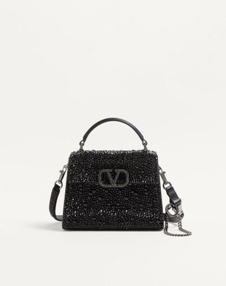 Valentino Garavani Borsa A Mano Mini Vsling Con Ricamo Sparkling Donna JET UNI