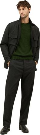 Boglioli Jassen, Heren, Groen, 2Xl, Wol, Flanellen Gewatteerd Veldjack