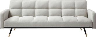 VENTE-UNIQUE.COM Sof&aacute; cama poli&eacute;ster 3 plazas beige 193x82cm