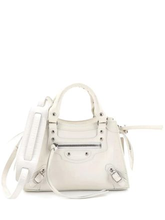 Balenciaga Neo Classic City Bag Crocodile Embossed Leather Mini crossbody bag - Bianco