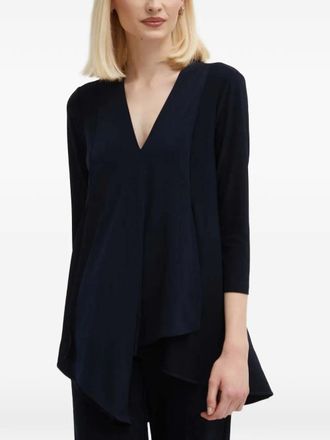 Joseph Ribkoff V-neck layered top - women - Polyester/Elastane - 36 - Blue
