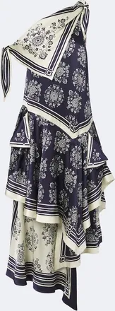 Alemais Al&eacute;mais Banderra asymmetric floral silk midi dress