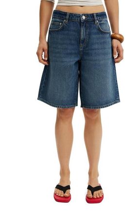 Cotton On Womens Baggy Denim Short in Scorpio Blue at Nordstrom, Size 10