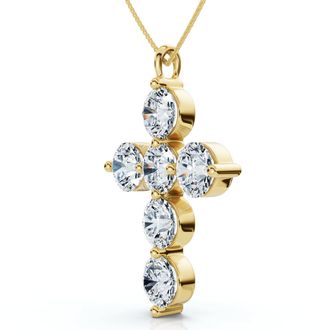 Pompeii3 6Ct Diamond Cross Pendant Lab Grown 18 Necklace