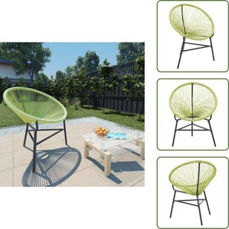 vidaXL The Living Store Sedia Acapulco da Giardino in Polyrattan Verde - Sedia da esterno