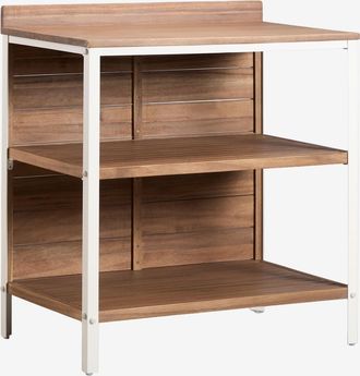 Sklum M&oacute;dulo De Almacenaje Con Estantes Para Cocina Modular De Exterior En Madera De Acacia Y Aluminio Reggie Sklum