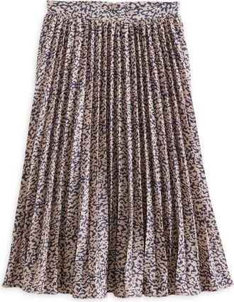 Sugarlips Womens Blossom Pleated Skirt In Navy-Taupe