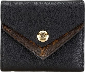 Louis Vuitton Brown Noir Leather Pvc Wallet (Tri-Fold) (Pre-Owned)