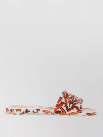 Dolce & Gabbana bianca flat slides open toe print