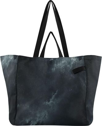 Generic Night Cloud Star Black print Reusable Canvas Tote Bag, Heavy Duty Grocery Shopping Bag with Hard Bottom Large Capacity Double Handles Work Groceries T