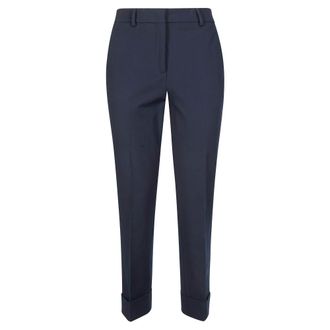 Incotex Cropped Trousers, female, Blue, Size: 2XS Nevet Bistratch Dritto Risvolto