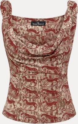 Vivienne Westwood Anna Top Print Fluid Jersey Red-rocking-horses XS Women