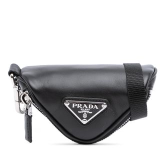 Prada Tweedehands Mini Zachte Nappa Driehoek Tas