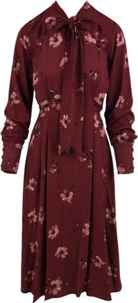 Mar De Margaritas Georgia Jurk met Strik in de Hals - Dames - Casual kleedjes - Bruin - M - Kleedjes