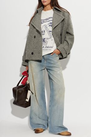 Golden Goose T-shirt With Print, Womens, Cream