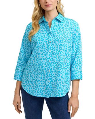 Foxcroft Margie 3/4-Sleeve Cheetah Shirt