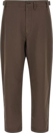 Christophe Lemaire Toelopende broek - Heren - Broeken - Bruin - Maat: L Katoen