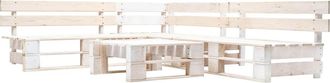 vidaXL Set De Muebles De Jard&iacute;n De Palets 4 Piezas Madera Blanco Vidaxl