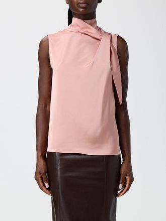 Hanita Sleeveless Satin Blouse with Draped Pussy-Bow Collar