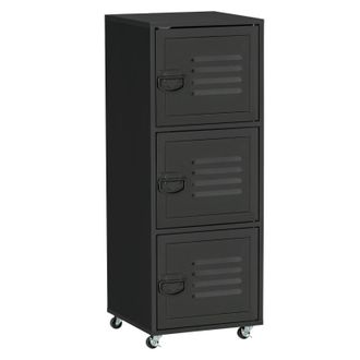 HOMCOM Filing Cabinet with Metal Door 103x38x38cm Black | TJ Hughes
