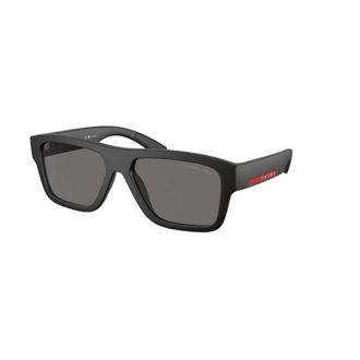 Prada Donkergrijze Gepolariseerde Zonnebril - unisex - Accessoires - Zwart - Maat: 56 MM