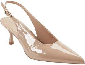 Marc Fisher Reynna Pointed Toe Slingback Pump in Light Natural Patent at Nordstrom Rack, Size 5.5