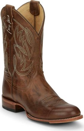 Justin Boots Mens George Strait Pearsall Amber Western Boots In Brown