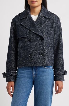 BCBGeneration Short Trench Peacoat in Navy Herring at Nordstrom, Size X-Large