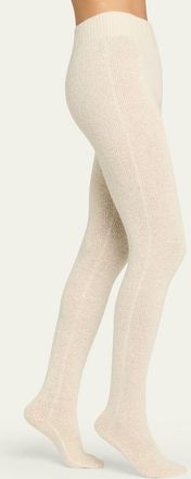 The Row Mumu Speckled Cashmere Knit Footed Tights