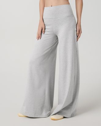 Vuori Clothing Halo Easy Wideleg Pants - Shorts | Pale Grey Heather | XS, Size Extra Small