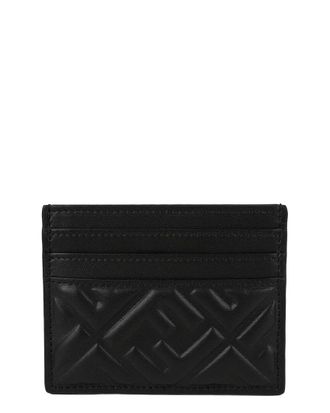 Fendi Fendi Black Lambskin Flat Card Holder (Authentic Pre-Loved)