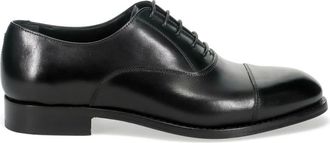 Sangiorgio Business Shoes, male, Black, Size: 9 1/2 US Elegant Black Leather Oxfords Shoes